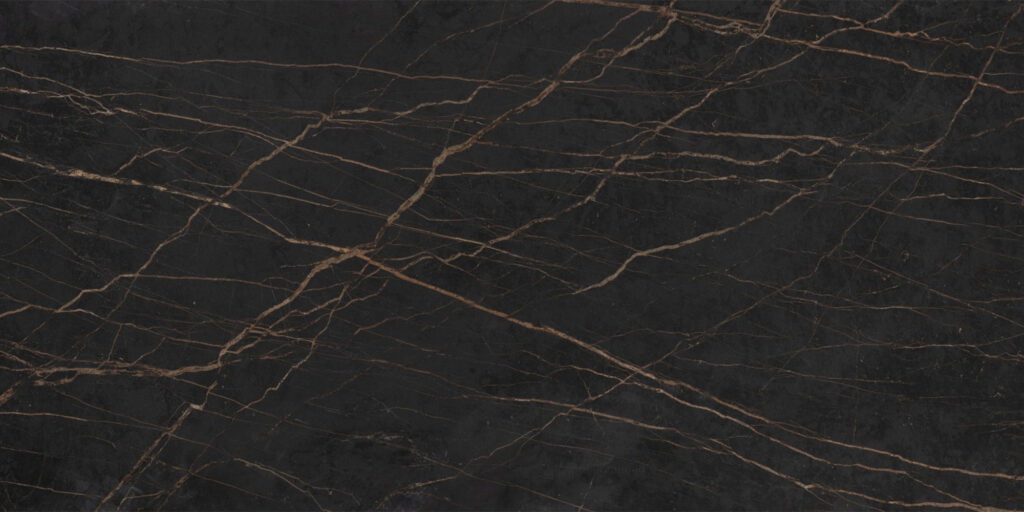 Dekton Laurent black Dekton porcelain slab with fine golden brown veins